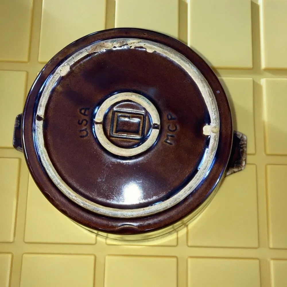 Vintage Mccoy Pottery Brown Drip Glaze Serving Dish Baker Large USA